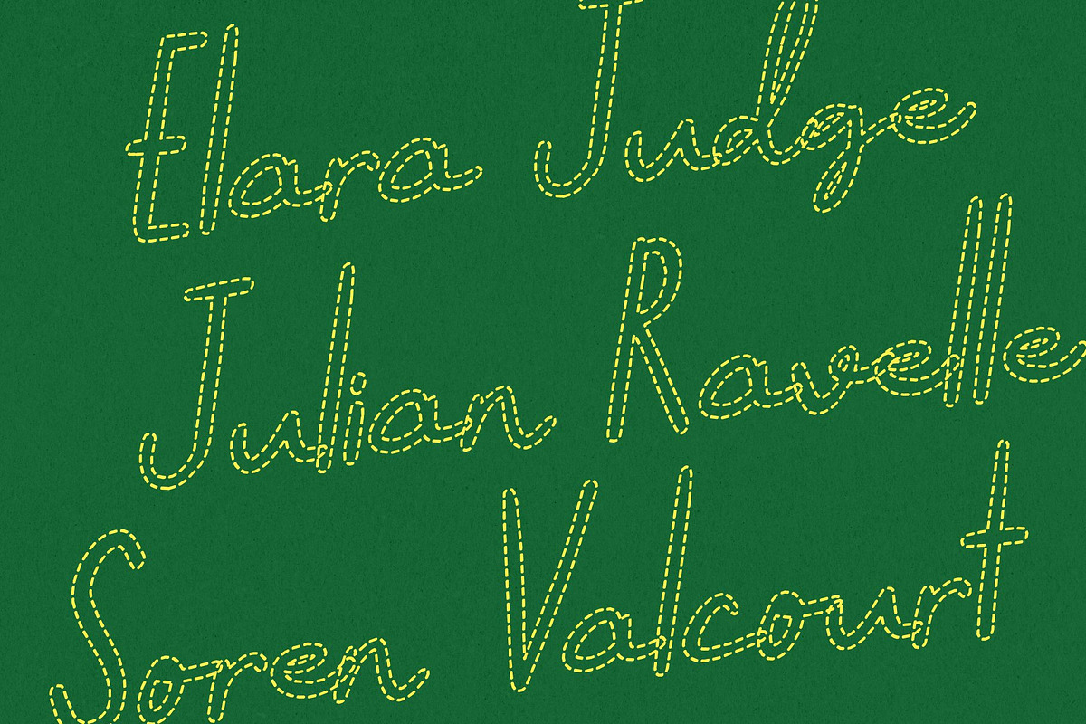 CS Meander Dashed, a Script Font by Craft Supply Co. (Photo 3 of 8)