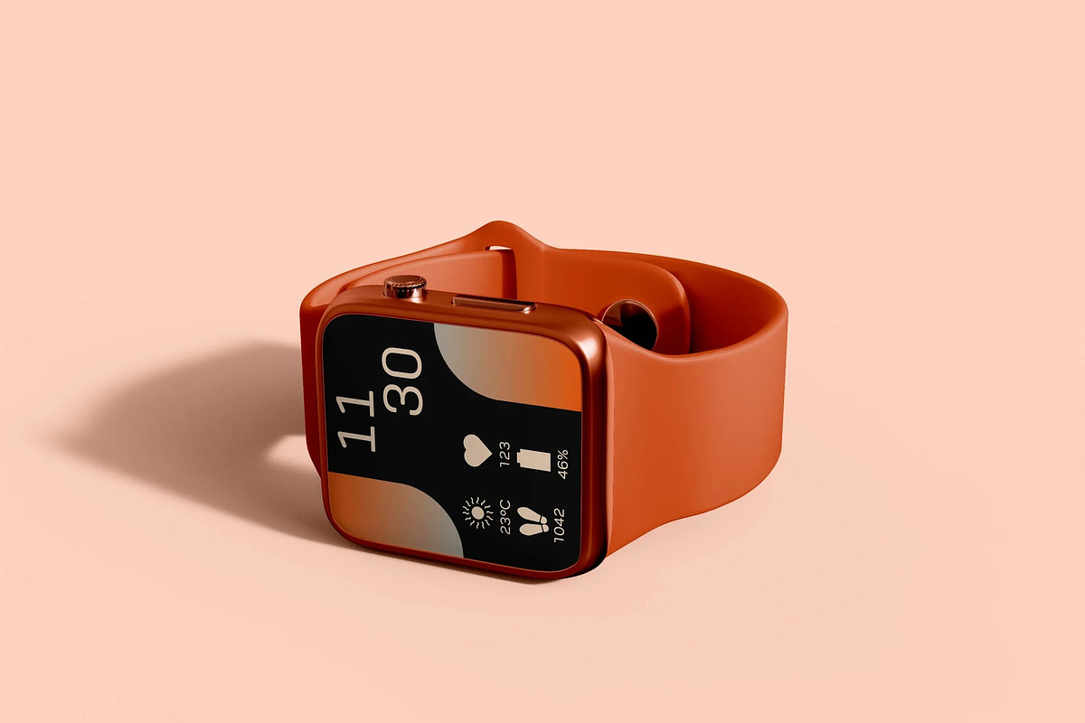 Digital Smartwatch Screen Mockup, a Wearable Device Mockup by skybluecreative (Photo 2 of 2)