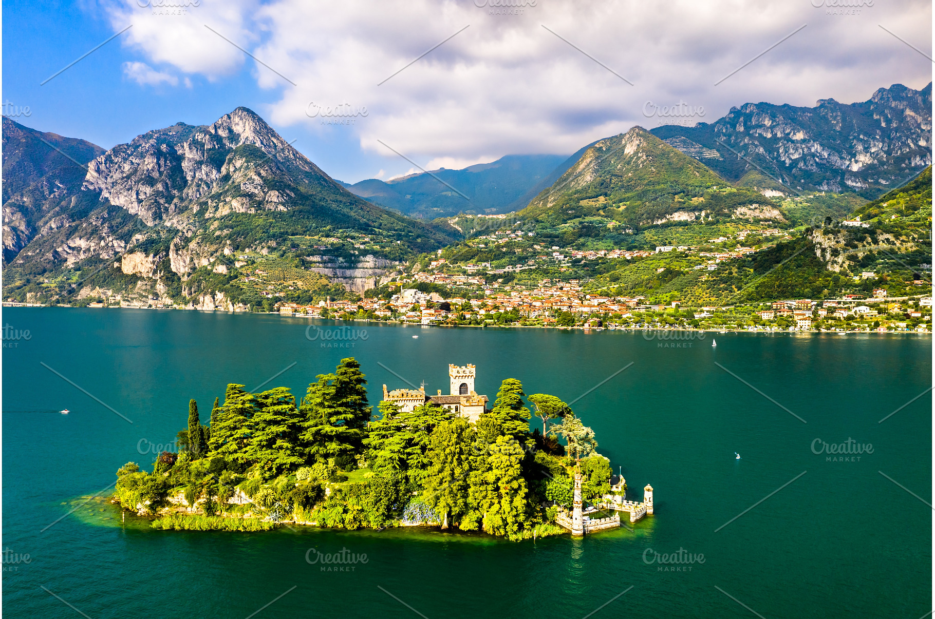 Castle on Loreto Island on Lake Iseo, an Architecture Photo by Leonid Andronov