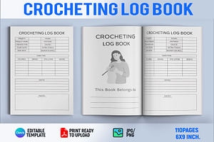 Crocheting Log Book Canva Template