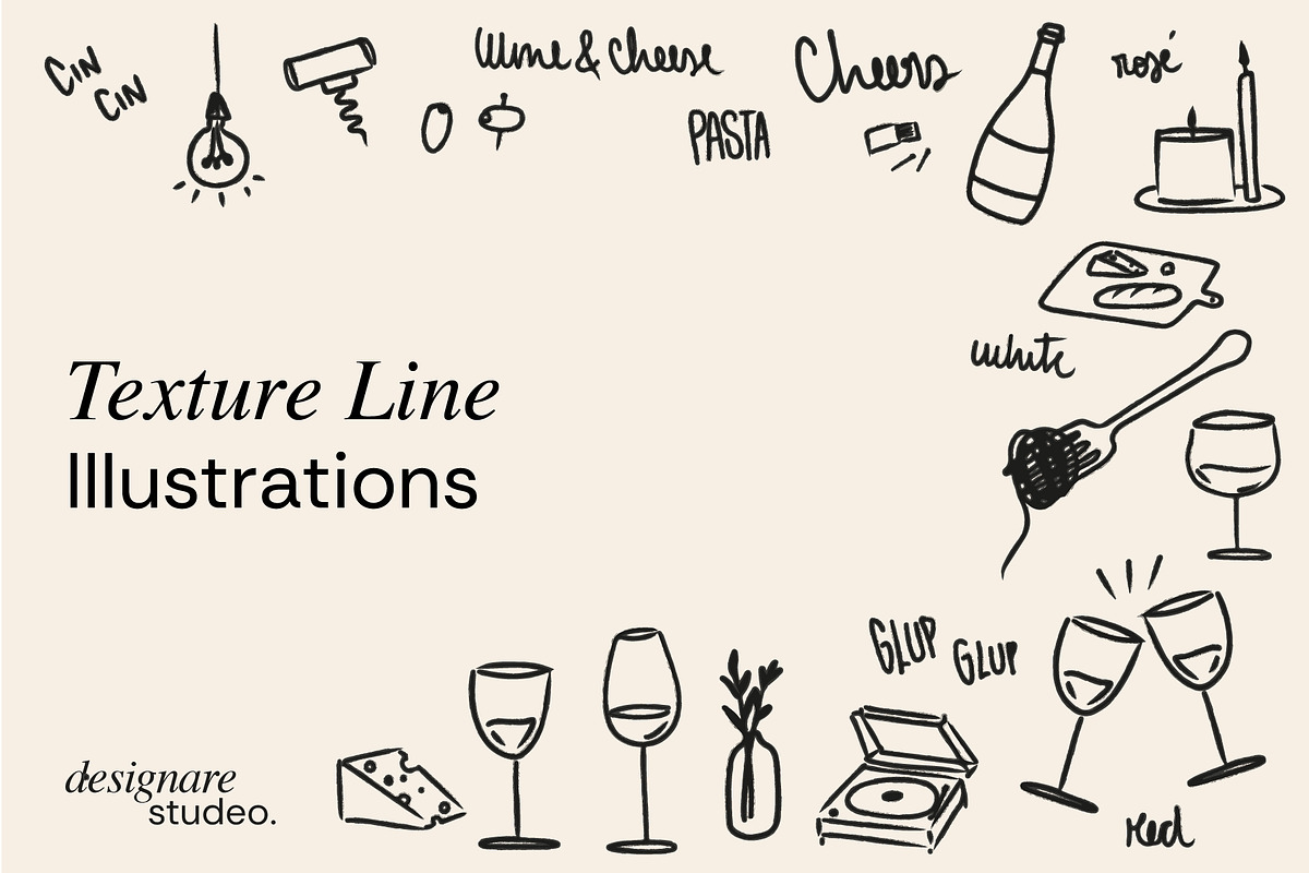 Wine, Pasta and Cheese Illustrations, a Decorative Illustration by ginni illustrations (Photo 4 of 5)