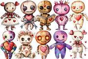 Valentine Voodoo Doll Clipart, an Illustration by Design Market (Thumbnail 2 of 5)