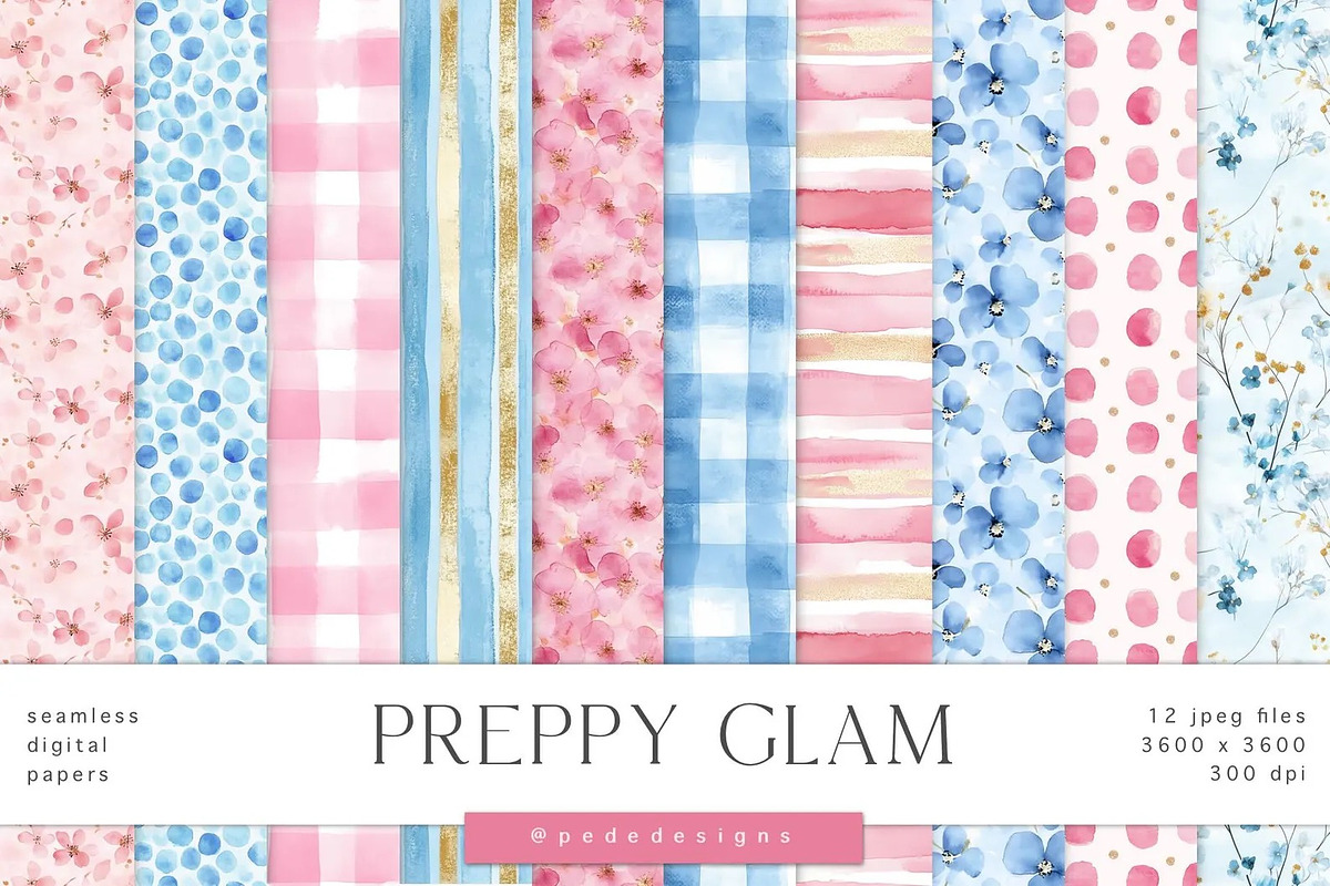 Preppy Glam, a Decorative Illustration by PeDe Designs (Photo 7 of 12)