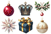 Watercolor Elegant Christmas Clipart, an Illustration by Daily.Designs (Thumbnail 2 of 5)