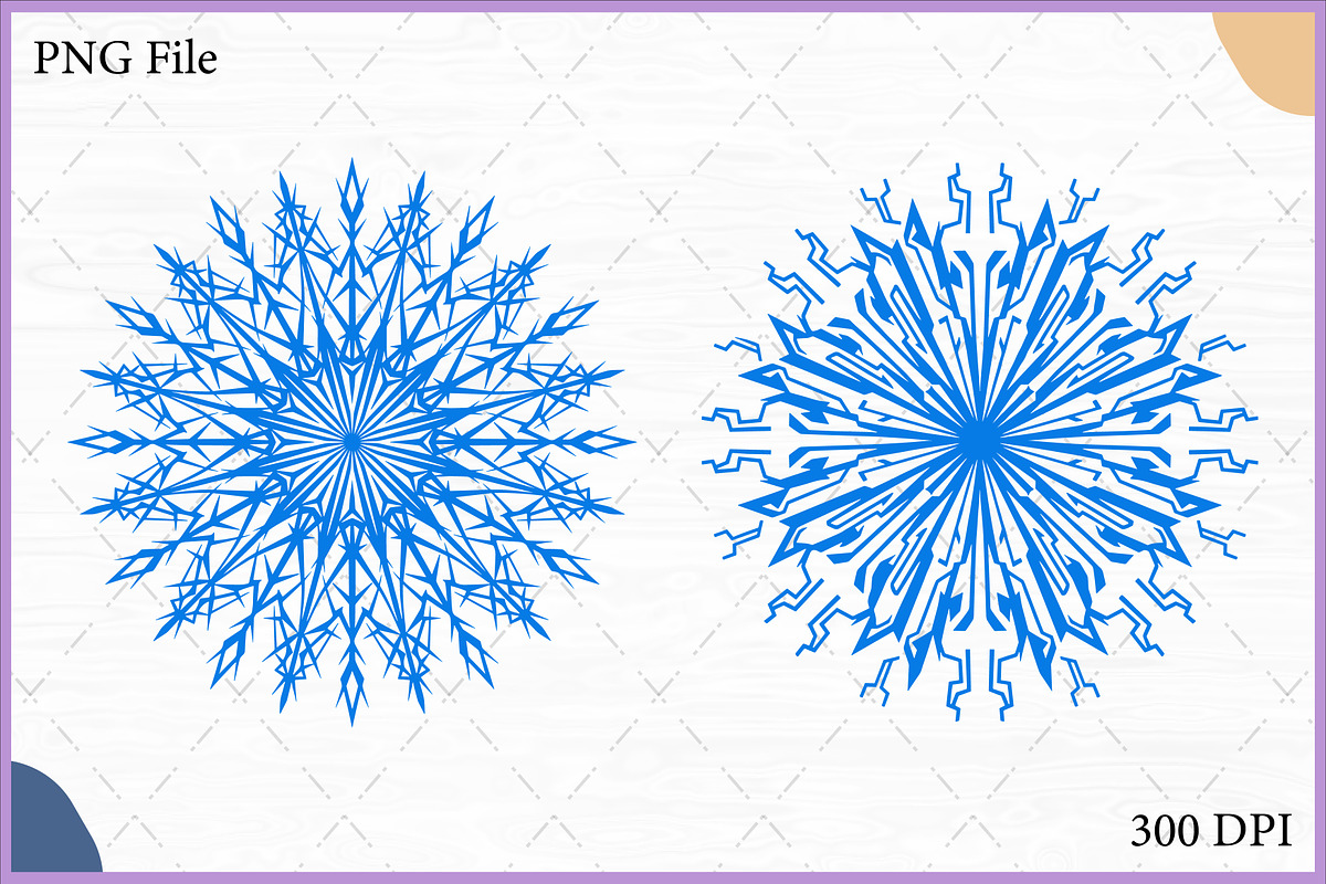 Blue Ornamental Snowflake Vector Set, an Object Illustration by Gfx Expert Team (Photo 1 of 3)