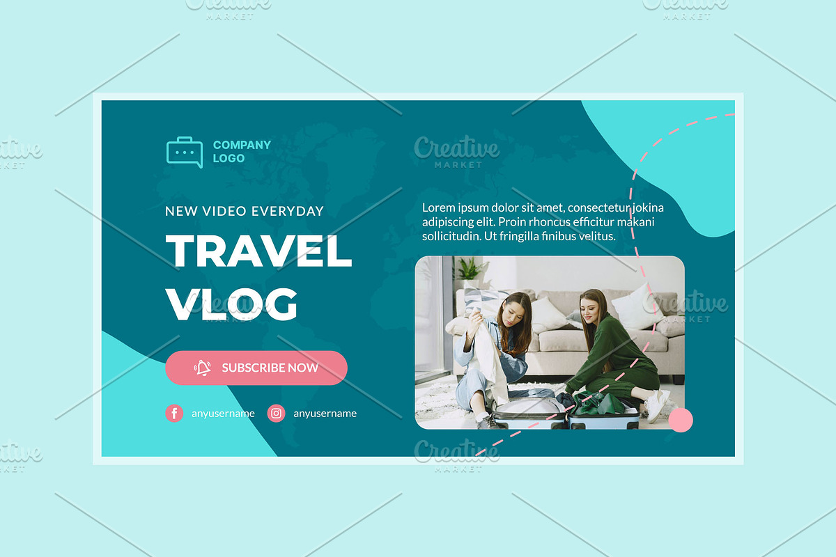 Travel Youtube Thumbnail Template, a Social Media Template by hekenostudio (Photo 4 of 6)