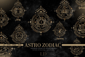 Astrology signs SVG/ Zodiac Sign SVG, an Illustration by Luiz da Rolt Grathwohl