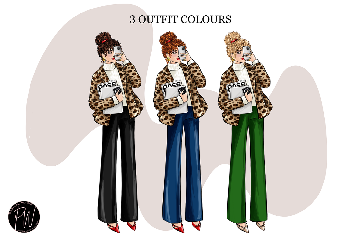 Girl Boss 26 planner clipart png, a Person Illustration by Parinaz Wadia Design (Photo 2 of 8)