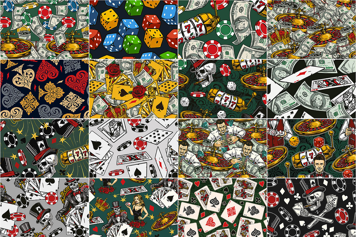50 Gambling patterns, a Pattern Graphic by DGIM studio (Photo 4 of 6)