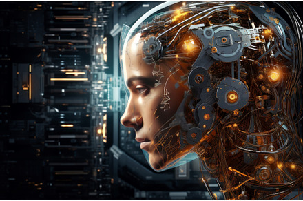 Complex Machine learning concept, a Technology Photo by Ylivdesign