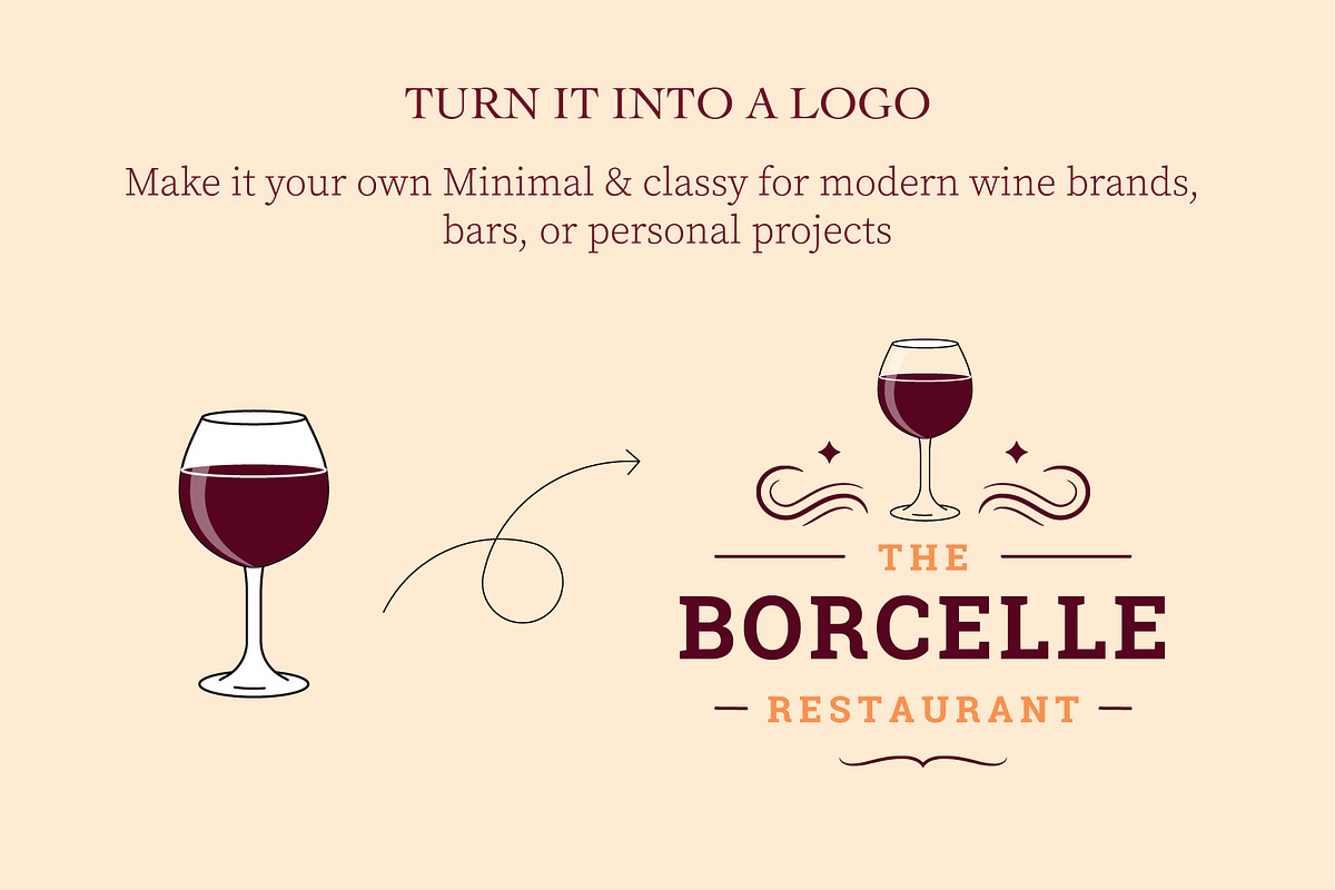 Elegant Wine Glasses & Hand Poses, a Food Illustration by Lettering_Logo (Photo 6 of 9)