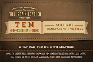 Full-Grain Leather Textures - PNGs