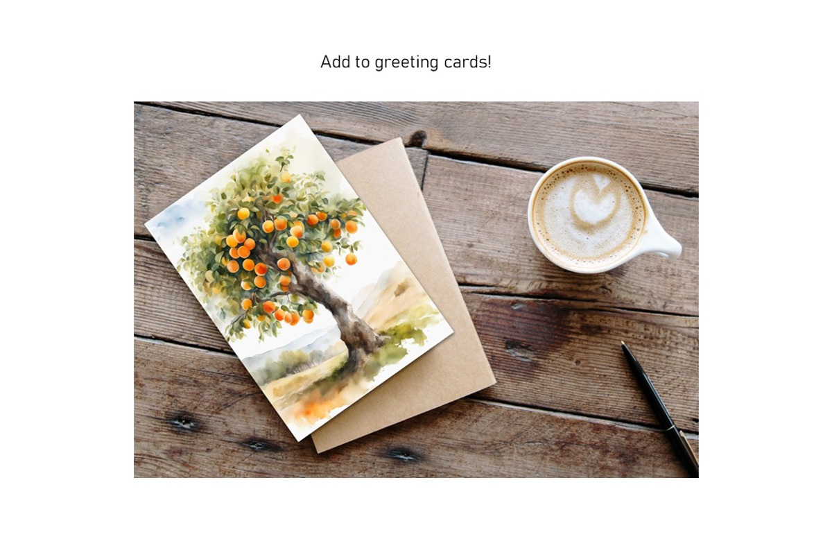 Watercolor Trees, Fruit Trees, Set 2, a Decorative Illustration by Kat's Artful Creations (Photo 4 of 9)
