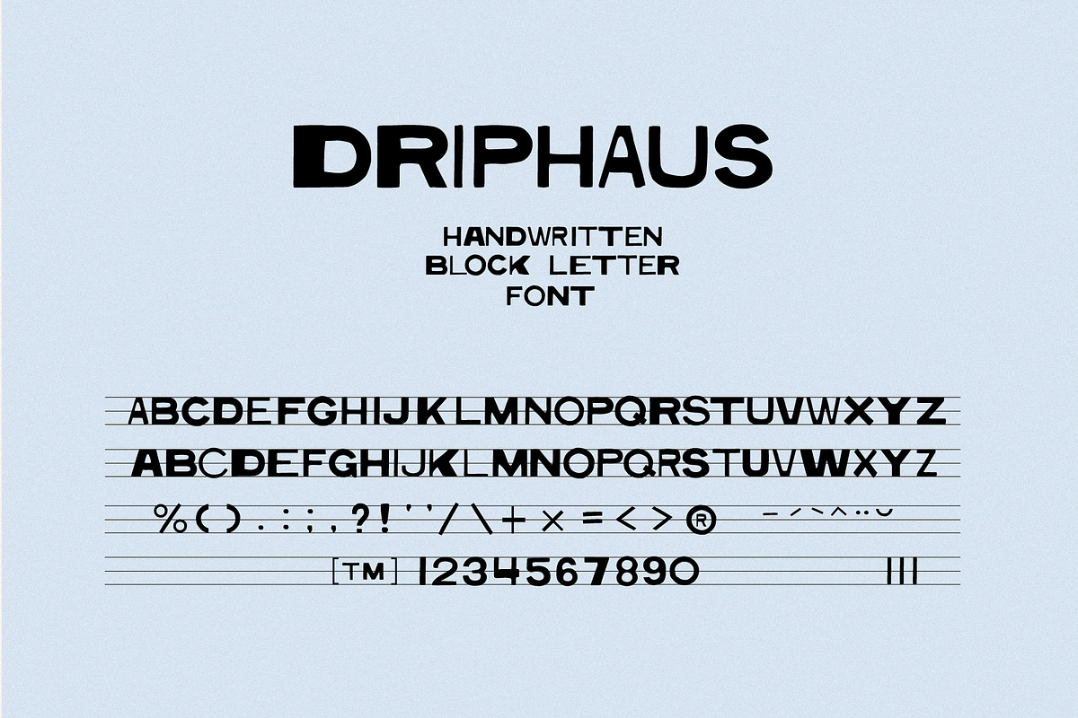 DRIPHAUS Typeface, a Handwritten Font by @designartboard