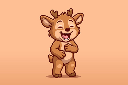 Laughing Deer Cartoon Character