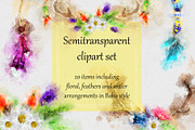 Boho Deer Watercolor Clipart Set, an Illustration by PaperAndCrayons (Thumbnail 2 of 5)
