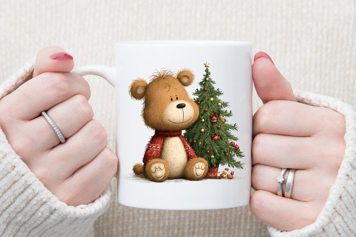 Christmas Teddy Bear Clipart, an Illustration by Sublimation Artist (Photo 5 of 6)