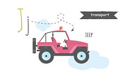 Vector A-Z transport alphabet, an Education Illustration by narinadraban (Thumbnail 6 of 22)
