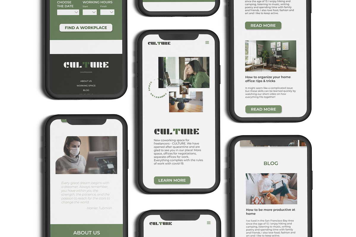 Coworking Website template, a Wireframe Template by helgascandinavus (Photo 4 of 5)