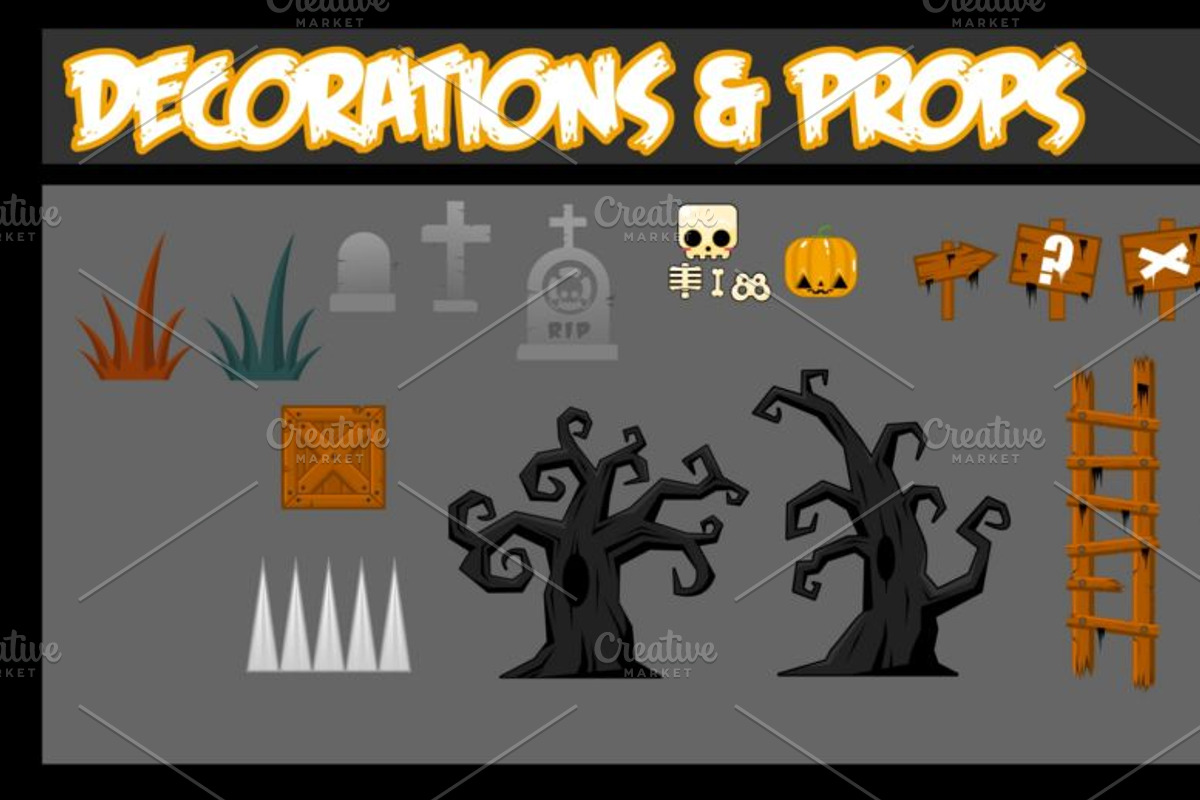 Platformer Game Tile Set 4, an Illustration by pzUH (Photo 4 of 5)