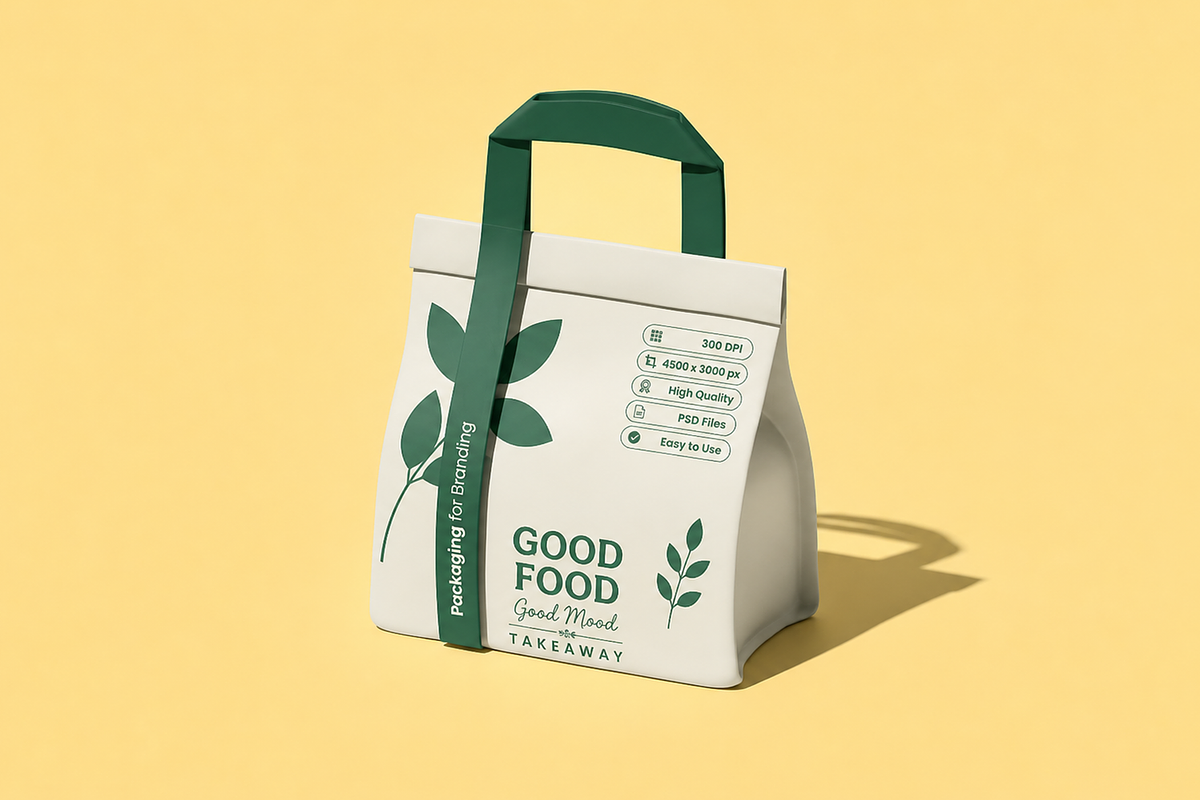 Food Takeaway Packaging Mockup, an Advertising Mockup by Custom.scene (Photo 3 of 5)