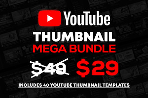 Youtube Thumbnail Mega Bundle, a Social Media Template by PremadePixels.com
