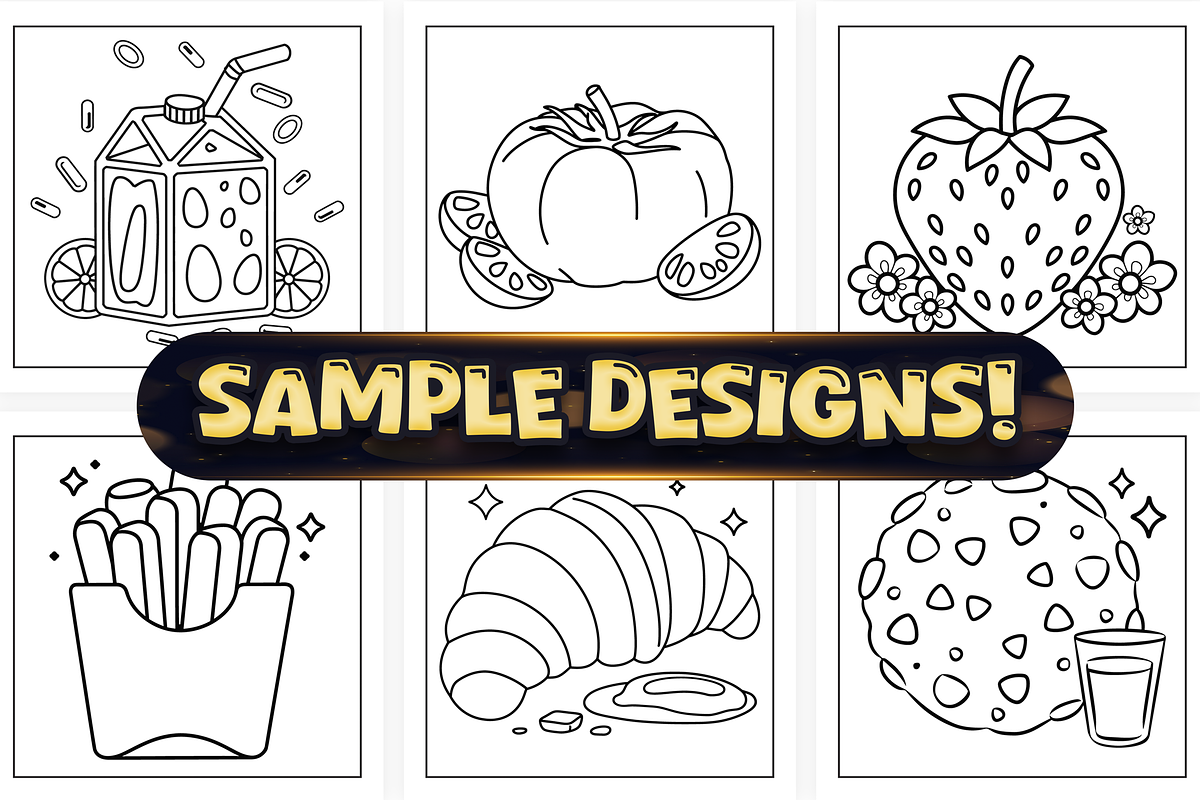 Bold Easy Food and Snacks Coloring, a Food Illustration by Craftsbeefy (Photo 3 of 4)