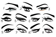 Black Lashes Vector eyes set, an Illustration by esylvia (Thumbnail 2 of 3)