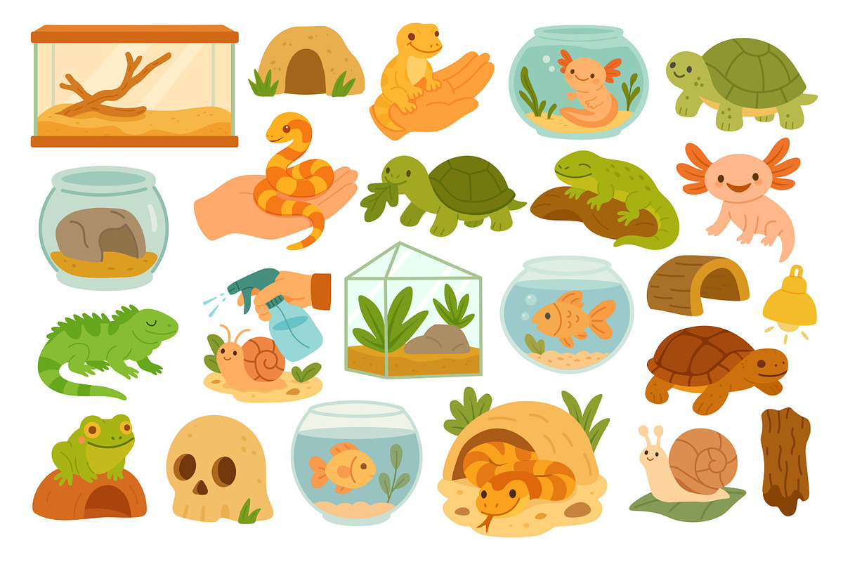 Cute Exotic Pets Clipart Set, an Animal Illustration by ananastya (Photo 2 of 3)