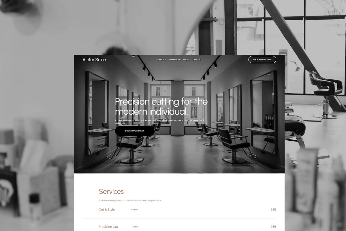 Atelier Salon - Website Template, a Squarespace Template by Gem Media (Photo 4 of 5)