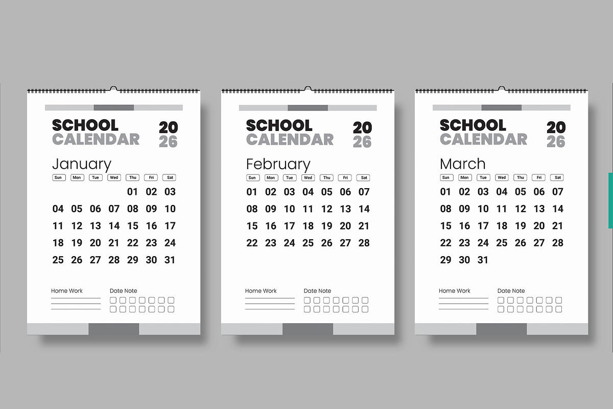 School Calendar 2026, a Stationery Template by ContestDesign (Photo 2 of 5)