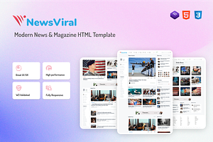 Newsviral - Magazine HTML Template, a HTML Template by AliThemes