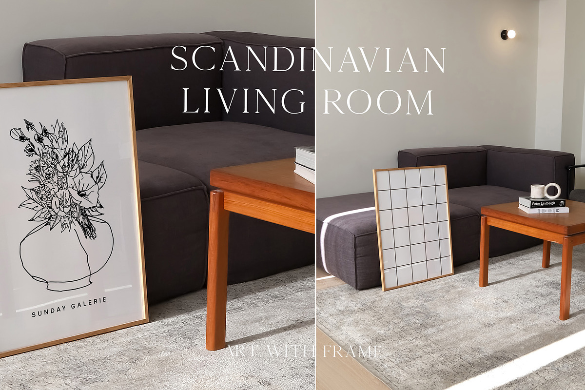 Scandinavian Living Room Mockup, a Product Mockup by ArtwithFrame (Photo 2 of 16)
