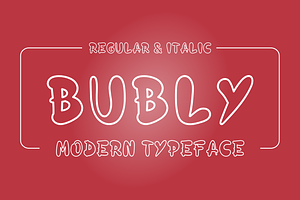 Bubly-Outline Modern Typeface