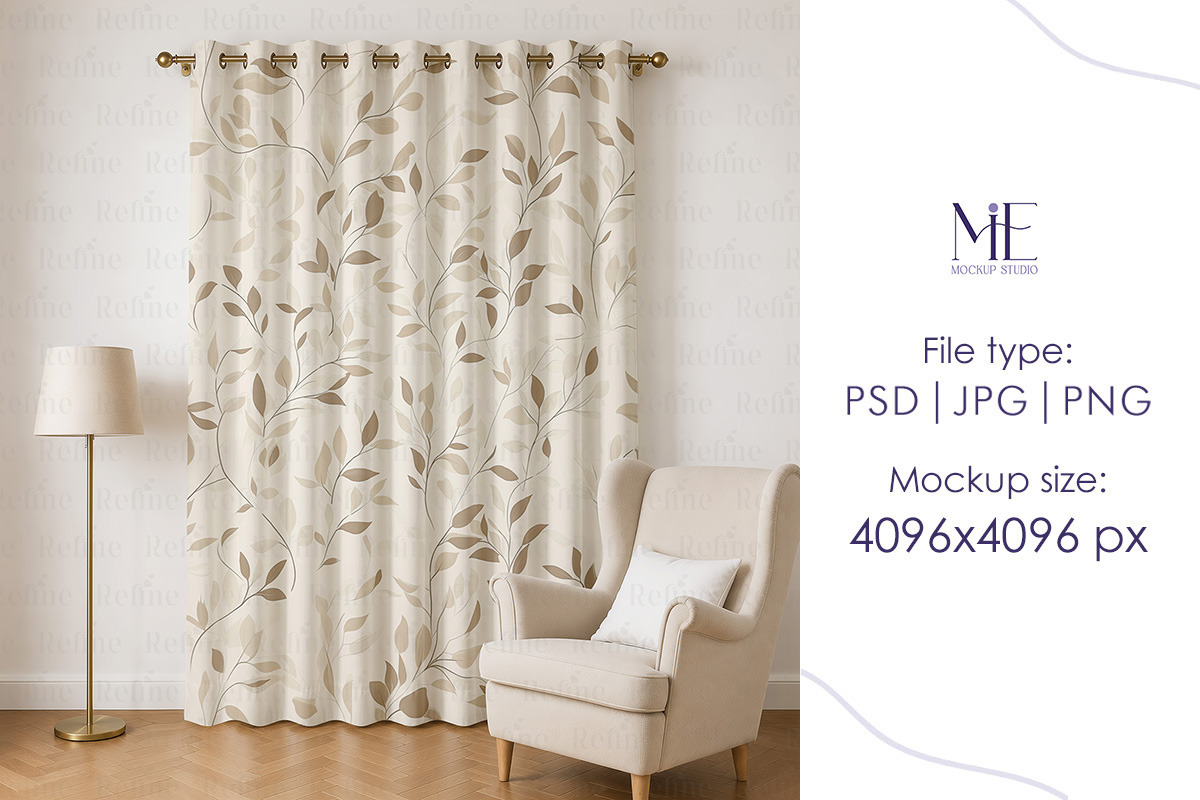 Linen Fabric Curtain Mockup, a Household Mockup by Mie Mockup Studio (Photo 4 of 5)