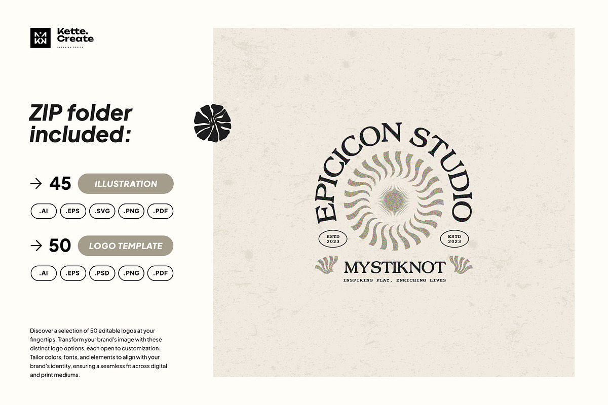 Groovy Floral | Logo Kit