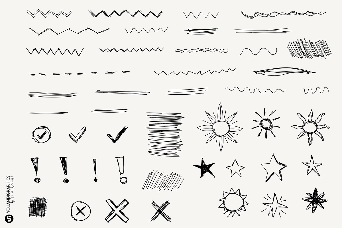 Analog | Hand Drawn Elements Set, a Texture Graphic by Youandigraphics (Photo 11 of 17)
