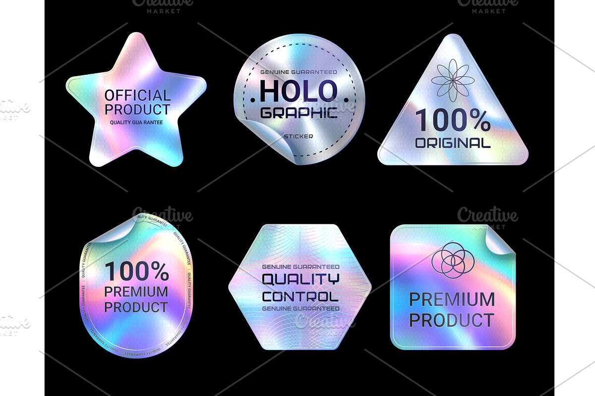 Quality hologram stickers, labels, an Illustration by Vector Tradition