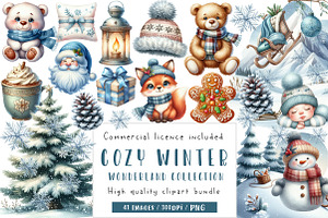 Cozy Winter Wonderland Collection, an Illustration by CreationArt
