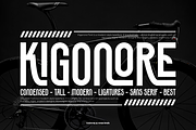 Kigonore - Tall Ligatures Font, a Sans Serif Font by QR Design Studio (Thumbnail 1 of 8)