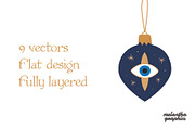 Mystic Evil Eye Ornaments Vector Set, an Object Graphic by MelanthaGraphics (Thumbnail 2 of 3)
