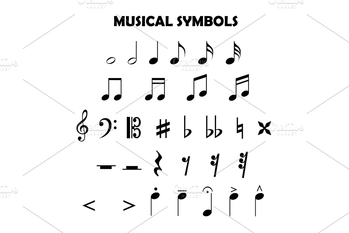 Educational list of musical symbols, an Education Illustration by Elen_Art