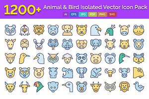 1200 Animal & Bird Icon Pack