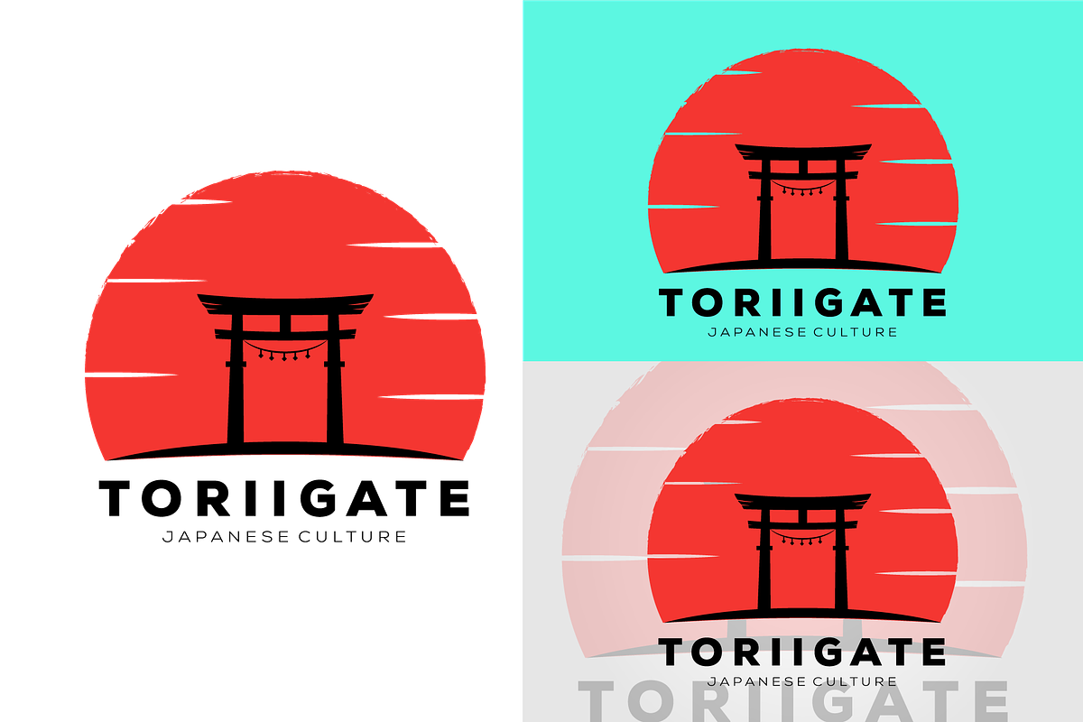 japanese sunset torii gate icon logo, an Object Graphic by Rizkaarishandy_shop (Photo 2 of 4)