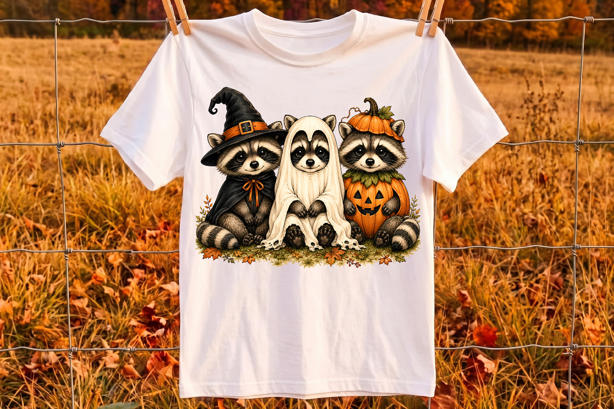 Halloween Raccoon Ghost PNG, Spooky, a Seasonal Illustration by Libby Wishes (Photo 2 of 3)