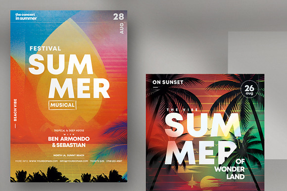 2 Summer Event Party Flyer Templates