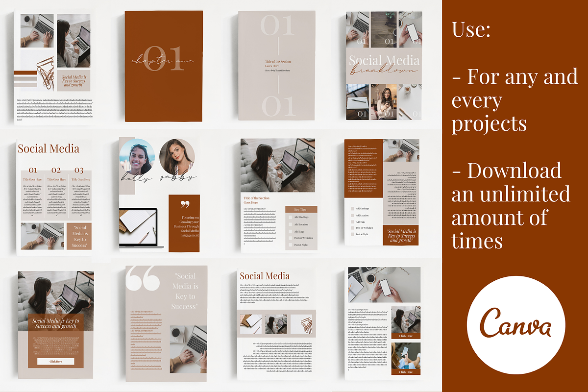 Ebook Workbook Template For Canva, a Templates & Theme by Marketing ...