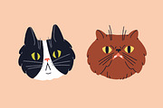 Funny cats set + seamless pattern, an Animal Illustration by Good Studio (Thumbnail 2 of 9)