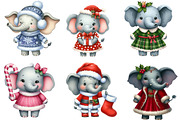 Chirstmas Elephant Clipart Sublimati, an Illustration by Designworld (Thumbnail 4 of 6)