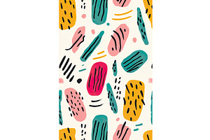 Colorful abstract shapes pattern, an Illustration by Lermont51